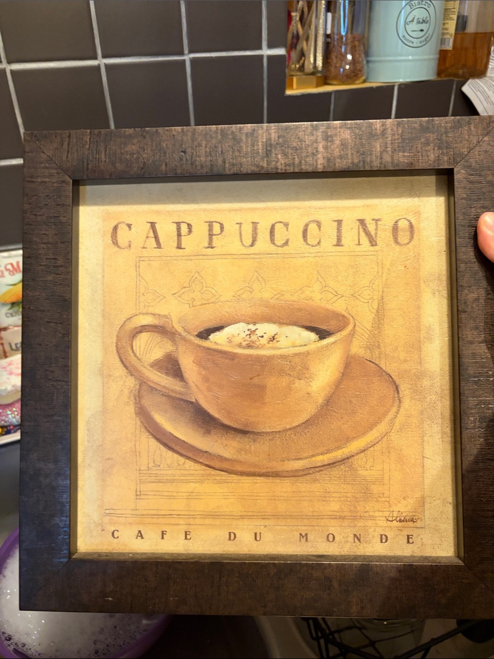Cappuccino Wall Art Print in Warm Tan and Brown